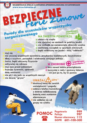 Załącznik nr 1 - plakat ,,Bezpieczne ferie_